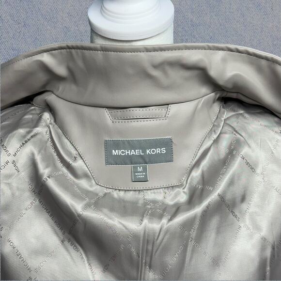 Michael Kors Men’s Faux Leather Jacket - Bone Beige, Size Medium NWT - Picture 4 of 6